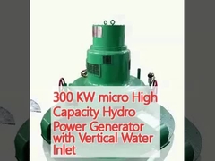 Gerador hidrelétrico de micro alta capacidade de 300 kW com entrada de água vertical