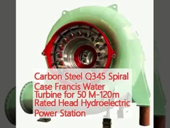 Caixa espiral de aço carbono Q345 Francis Turbina de água para 50 M-120m Central hidroelétrica de cabeça nominal