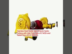 Turbina hidráulica de aço inoxidável com vazão de entrada de 2 m3/s e vazão nominal de 0,3-100 m3/s