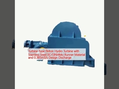Tipo de turbina Turbina hidráulica Pelton com material de correria de aço inoxidável 0Cr13Ni4Mo e descarga de projeto de 0,385m3/s