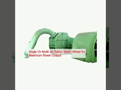 Roda de água Pelton de jato único ou múltiplos para potência máxima