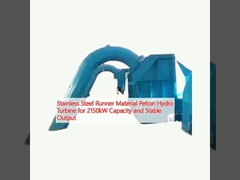 Material de correria de aço inoxidável Turbina hidráulica Pelton para capacidade de 2150kW e saída estável