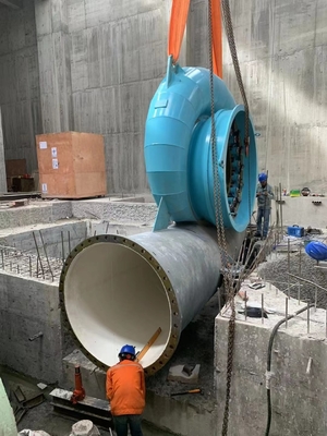 2 M3/s Taxa de fluxo de entrada Turbina hidráulica Francis com caixa espiral de aço carbono Q345