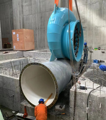 1m3/s 20m cabeça horizontal de aço inoxidável guia Vane Francis turbina hidráulica