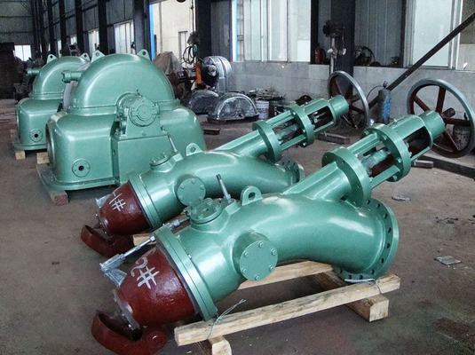 vertical do impulso 1650kw	Bocal da turbina 6000V 750RPM de Pelton hidro multi