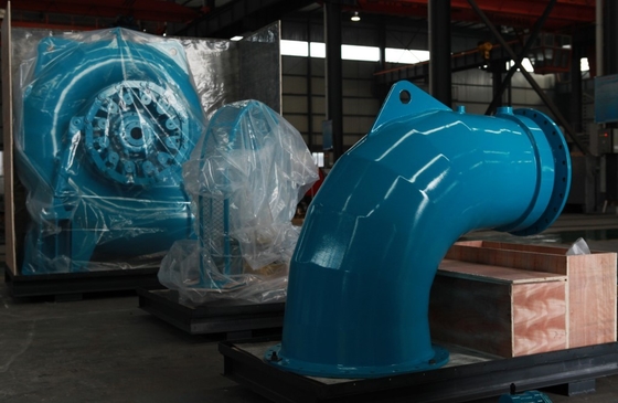 eficiência da cabeça 85% da água de 200kw Mini Horizontal Hydro Turbine 30m