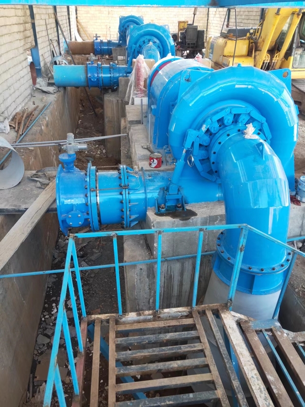 20-200m Cabeça Casca espiral de aço carbono Turbina hidráulica com tipo de turbina Francis horizontal