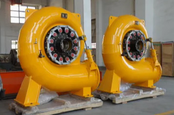 0.3-100 m3/s Fluxo nominal Turbina hidráulica Francis com válvula de guia de aço inoxidável e taxa de fluxo de entrada de 2 M3/s