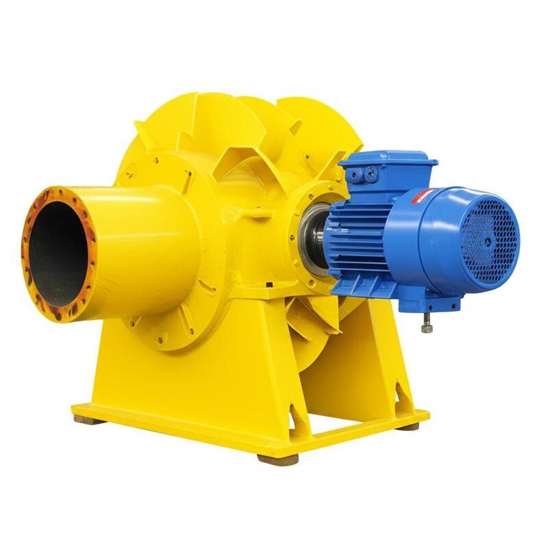 Turbina Hidráulica Horizontal para Queda d'Água de 20 M Oferecendo Eficiência de 85 a 95 Por Cento, Cor Amarela, Projetada para Energia Renovável